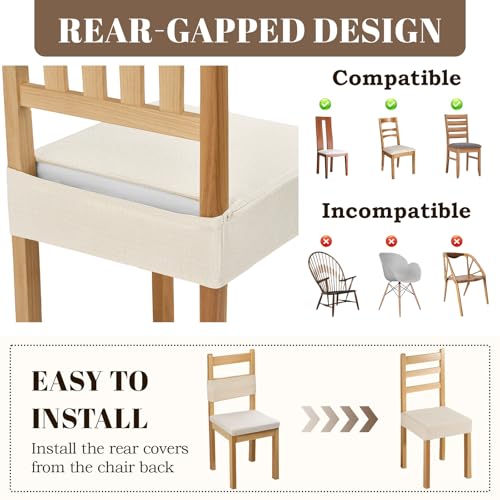 Songrey Waterproof Chair Covers for Dining Chairs, Set of 4, Beige - color: Beige