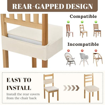 Songrey Waterproof Chair Covers for Dining Chairs, Set of 4, Beige - color: Beige
