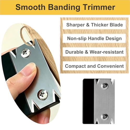 Edge Banding Trimmer & Cutter, Stainless Steel Blade Veneer Trimmer, Edge Corner Planer, Hand Planer Edge Bander + Sand Paper for Woodworking (Black+Black + 1pc Blade) - size: Black+Black + 1pc Blade
