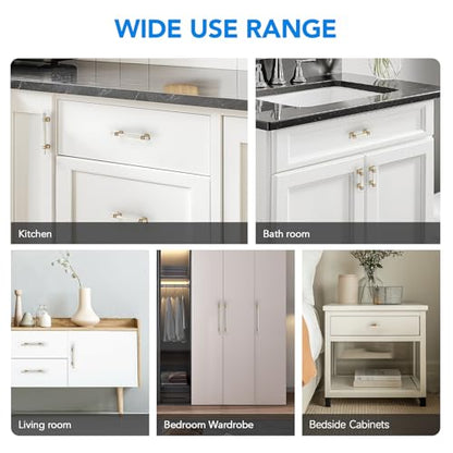 HOME EDIT Brushed Nickel&Gold Pulls Cabinet Handles 3-3/4 Inch 10 Pack - color: Brushed nickel and gold, size: 3-3/4 In Hole Center