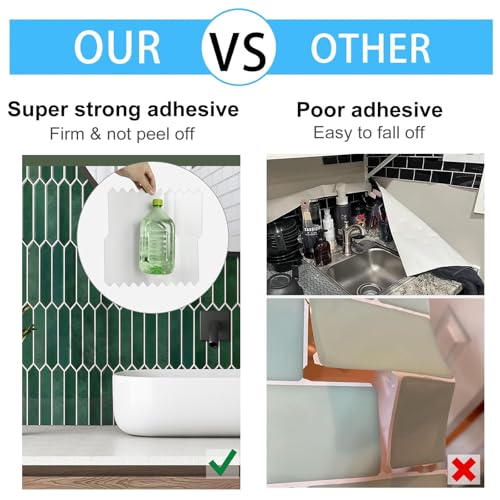 10-Sheet Peel and Stick Backsplash Tile, Self-Adhesive Green Long Hexagon Wall Tiles, Stick on Backsplash for Kitchen, Bathroom, Fireplace, RV, Thicker Design(12"×12"). - color: Green