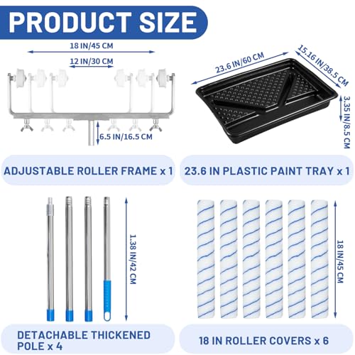 12 Pcs Paint Roller Kit with Extension Pole