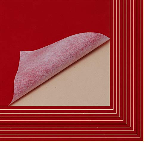 YaoHui 3PCS Self Adhesive Felt Sheets, Peel & Stick Felt Adhesive Sheets, A4 Size (8.3" x 11.8", Red) - color: Red