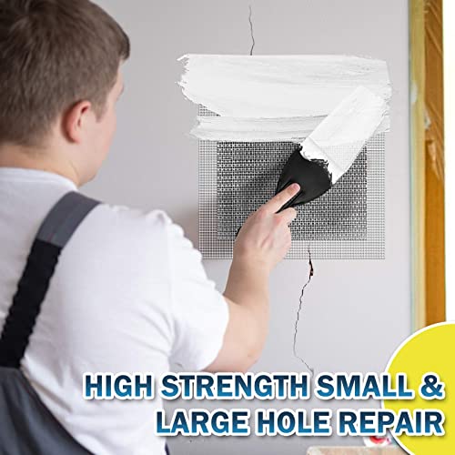 Seloom Drywall Repair Kit Upgraded Size, 10 x 10 Inch Drywall Patch Kit Large Hole, Self Adhesive Fiberglass Wall Patch Quick Repair for Damaged Drywall Ceiling