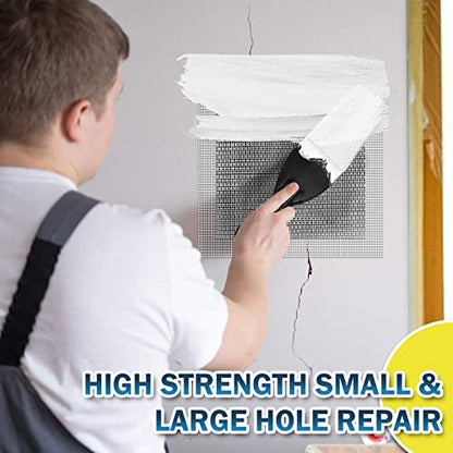 Seloom Drywall Repair Kit Upgraded Size, 10 x 10 Inch Drywall Patch Kit Large Hole, Self Adhesive Fiberglass Wall Patch Quick Repair for Damaged Drywall Ceiling