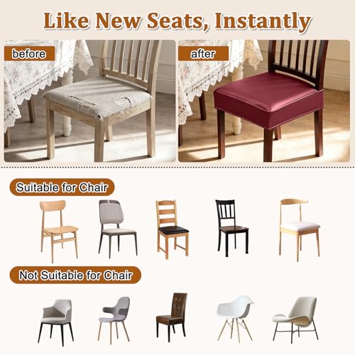 Dioxide Chair Covers,Seat Covers for Dining Room Chairs,Burgundy,Set of 2 - color: Model B - Burgundy, size: set of 2