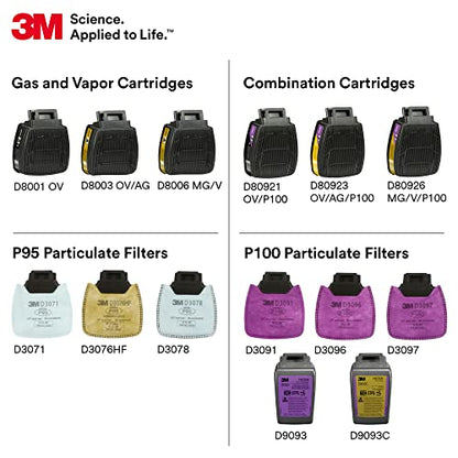 3M Secure Click Full Face Reusable Respirator, FF-802, Medium - size: Medium
