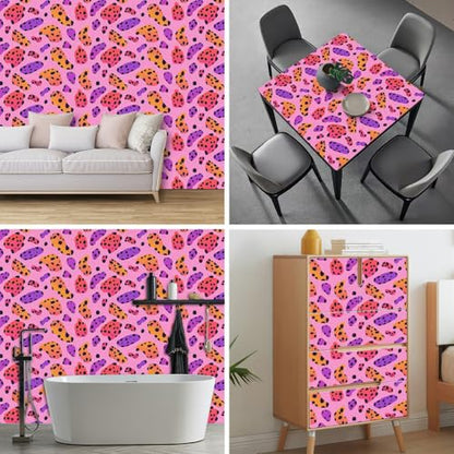 HOMETITUTE Leopard Spot Peel and Stick Wallpaper 118.1x17.7 Inch Vinyl - color: Abstract Leopard Spot