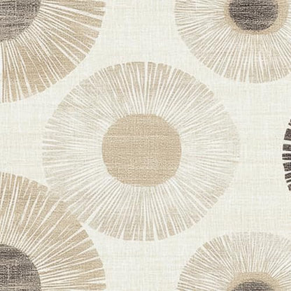 HOMETITUTE Neutral Circle Peel and Stick Wallpaper 118.1x17.7 Inch Vinyl - color: Beige Geometric Circle