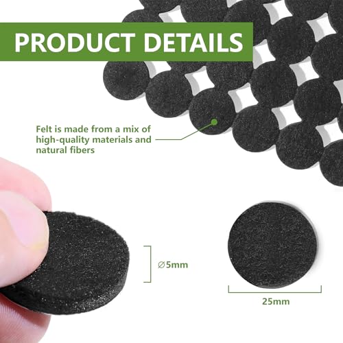 Felt Furniture Pads for Hardwood Floors 96 PCS, 1" Round, Black - size: 96PCS 1 inch Round Black