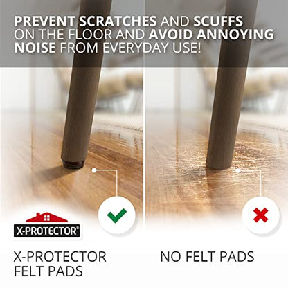 Nail-on Felt Pads X-PROTECTOR 40 PCS - 0.8" Felt Furniture Pads - color: Brown, size: 0.8" (20mm)
