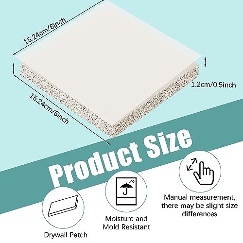 Amylove Drywall Repair Panel for Wall Repair, 4 Pieces, 6" x 6" x 1/2" - size: 6" x 6" x 1/2"