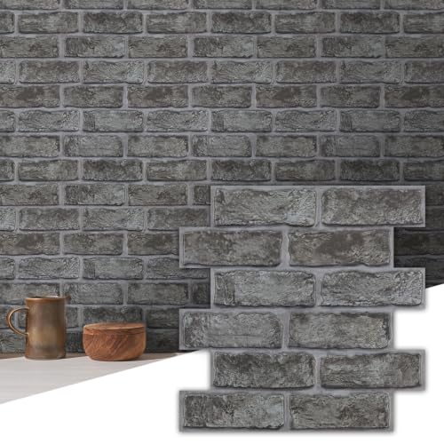 Commomy Faux Brick 3D Wall Panels Peel and Stick - 10 pcs 11.8" x 11.8" - color: Brick-PPP