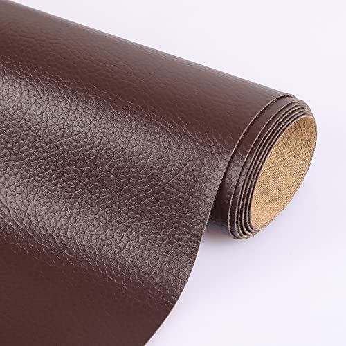 Marine Vinyl Upholstery Faux Leather Fabric, 1 YD Chocolate Brown - color: Chocolate Brown, size: 1 Yard 55" x 36" (Pre-cut)