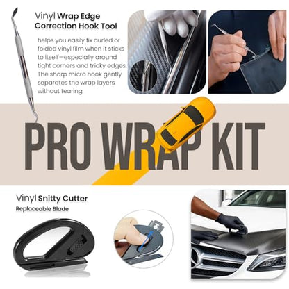 Vinyl Wrap Tool Kit Car Wrap Kit Vehicle Wrapping Tools with Felt Squeegee Utility Knife Magnetic Holders Gloves PPF Tools Stick Tucking for Wraps Automotive Window Tint Tool Installation