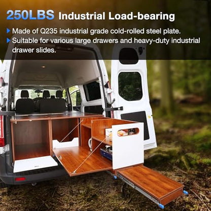 Heavy Duty Locking Drawer Slides Load 201 lbs Full Extension Runners with Lock 12 14 16 18 20 22 24 26 28 30 32 34 36 38 40 Inch Side Mount Rails for Drawer Capacity 201lb 1 Pair - size: 32 Inch