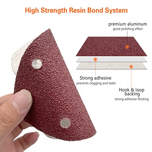 Detail Sander Sandpaper, 40 Grits Mouse Sanding Pads 5 Holes Hook and Loop Sanding Sheets for 140mm Mouse Palm Detail Sanders, 50pcs - size: 40 Grits