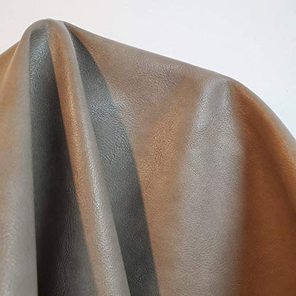 NAT Leathers | Taupe Vegan Faux Leather Synthetic Pleather 0.9 mm 1/2 Yard 18-20 inch Wide x 54 inch Length Soft Smooth Upholstery Half Yard (18" x 54") (Taupe) - color: Taupe