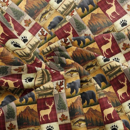 Feelyou Bear Fabric by The Yard Kids for Boys Girls Teens 10 Yard Soft - color: Chili, size: 10 Yards