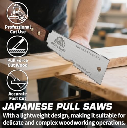 Japanese Hand Pull Saw, 7 In Ryoba Double Edge Saw of 12/18 TPI Professional Woodworking Rip, Cross & Flush Cut Tool to Help Carpenter for Achieve Soft Hard Woods Cutting Quickly Accurately - style: 7 Inch (180mm) Japanese Pull Saw