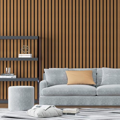 Art3d Six-Grid Design Slim Slat Wall Panel, 104 x 12 Inch, 4-Pack, Rosewood - color: Six-Grid Rosewood