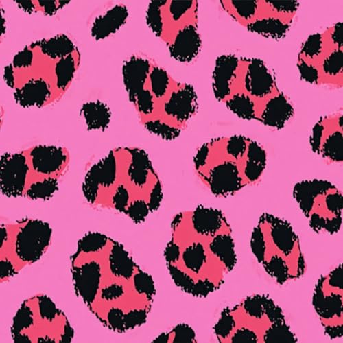 HOMETITUTE Neon Leopard Peel and Stick Wallpaper 118.1x17.7 Inch Vinyl - color: Neon Leopard Print