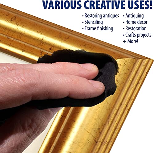 Rub 'n Buff Gold Tones and Pixiss Wax Brushes - Gold Leaf, Grecian Gold, Antique Gold (15ml) - Gilding Wax Paint with Customizable Sheen - Quickly Dries to a Metallic Finish - Boar Hair Bristles - color: Gold Leaf, Grecian Gold, Antique Gold