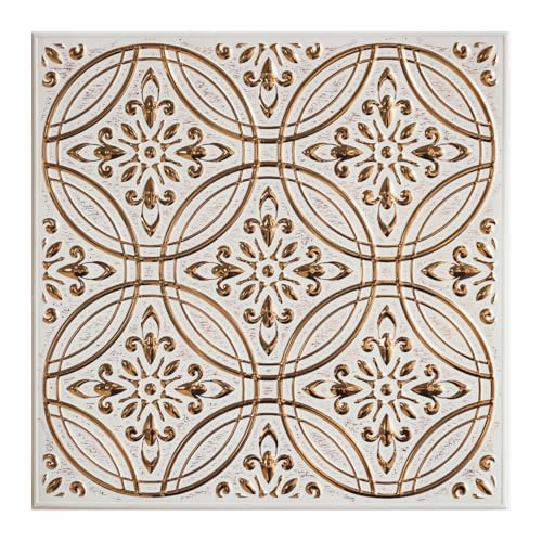 Peel and Stick Metal Tiles, Pastel Painted Gold, 10-Pack - style: Pastel Painted Gold