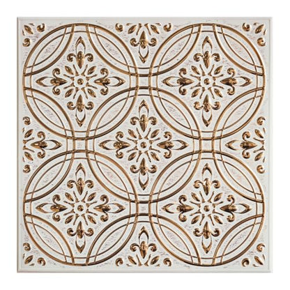 Peel and Stick Metal Tiles, Pastel Painted Gold, 10-Pack - style: Pastel Painted Gold