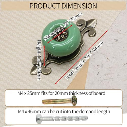Ceramic Knobs, Green Dresser Knobs, 10pcs - color: Green, size: 10 Pieces