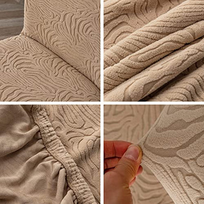 Dining Chair Covers Set of 6, Stretch Parsons Chair Slipcovers - color: Khaki, size: 6 Pack