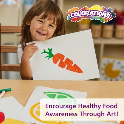 Colorations Fruit & Vegetable Shapes Stencils for Kids, 8" Sq., Set of 12 - style: Fruits & Veggies 12PK