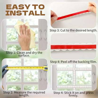 Foxtell 2 Pack 10ft Flexible Molding Trim Peel and Stick for Walls, Paintable, DIY Wall Trim for Bathroom, Mirror Frame, Home Decoration