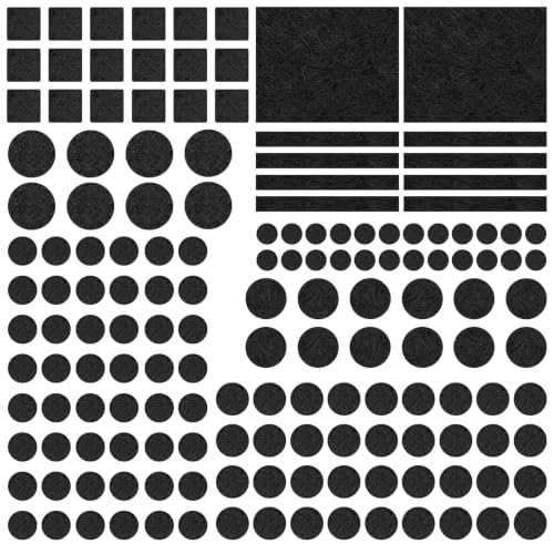 Felt Furniture Pads Set 156 - Pack, Floor Protector for Chair Leg, Self-Adhesive Pads for Furniture Feet, Prevent Scratches on Hardwood Floor, Reduce Furniture Moving Noise,(156PCS Black) - color: 156pcs Black