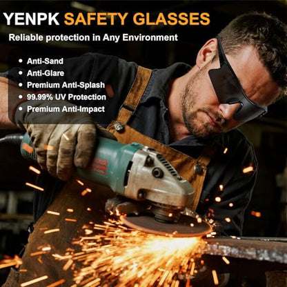 Safety Glasses for Men, Anti Scratch & UV Protection Work Glasses - color: 12pack-dark Grey