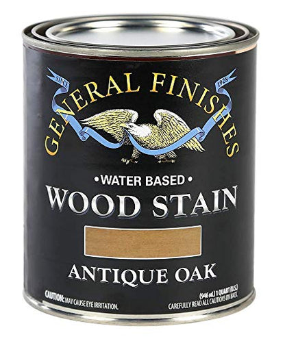 General Finishes Water Based Wood Stain, 1 Quart, Antique Oak - color: Antique Oak, size: 1 Quart