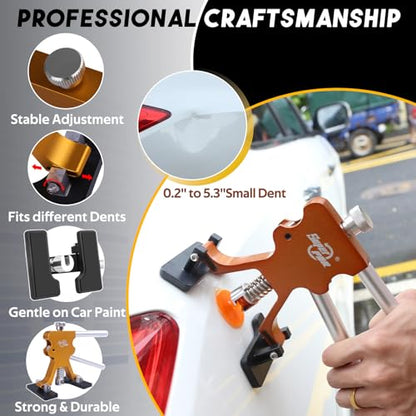 Super PDR Paintless Dent Repair Kit, Dent Puller Kit, Car Dent Removal Tools with Dent Lifter, Bridge Puller, Slide Hammer 2 in 1 T-Type Slide Hammer for Repair Door Ding, Creases and Hail Damage