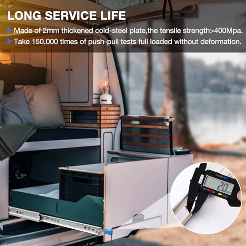 Heavy Duty Locking Drawer Slides Load 201 lbs Full Extension Runners with Lock 12 14 16 18 20 22 24 26 28 30 32 34 36 38 40 Inch Side Mount Rails for Drawer Capacity 201lb 1 Pair - size: 32 Inch