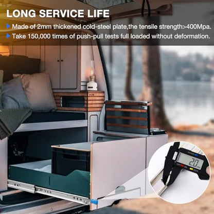 Heavy Duty Locking Drawer Slides Load 201 lbs Full Extension Runners with Lock 12 14 16 18 20 22 24 26 28 30 32 34 36 38 40 Inch Side Mount Rails for Drawer Capacity 201lb 1 Pair - size: 32 Inch
