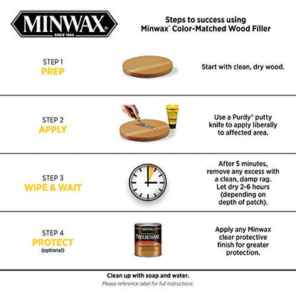 Minwax Color-Matched Wood Filler, Cherry, 6 oz - size: 6 oz.