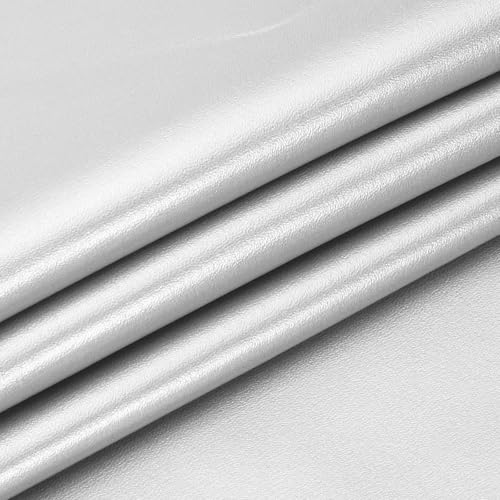 PATIKIL 29x17x0.03 Inch PU Leather Sheets, Soft Colored Faux Cowhide Grain PU Leather Sheet Repair Fabric Patch for Book Binding, Repairing, Crafting, Sewing, Bright Silver - color: Bright Silver