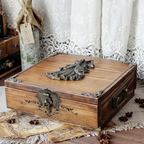 1 Set Jewelry Box Hinges Hasp Catch Handles Lock, Retro Engraved Decorative - color: 8 PCS