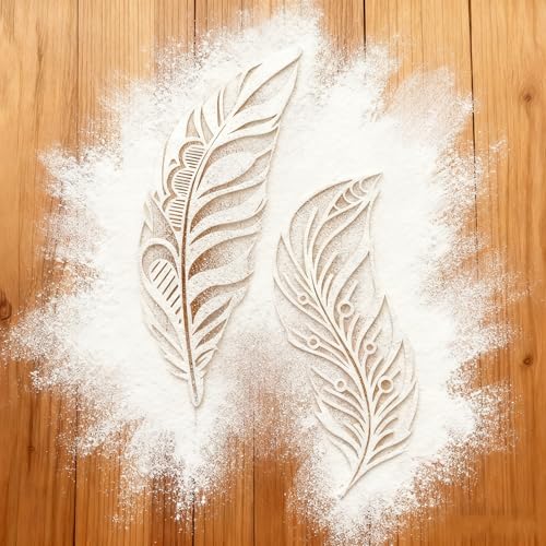 TIAMECH A4 Reusable Two Feathers Stencil for Painting - style: Two Feathers