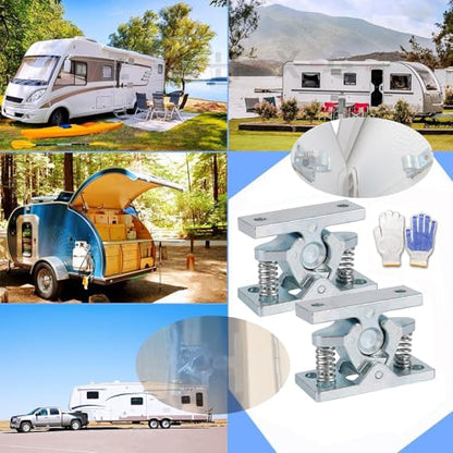 Heavy RV Door Holder Zinc Alloy Trailer Door Latch, Spring Loaded Double Roller Catch Easy Lock Stop for Trailers, Boats, Garage, Cabinets & Home Use with Screws (1 Pcs) - style: 1 Pcs
