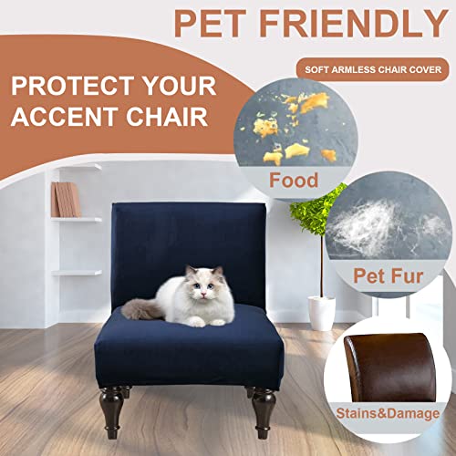 Eco-Ancheng Armless Chair Slipcover - Removable, Washable, Printed Accent Chairs for Living & Dining Room - color: A27