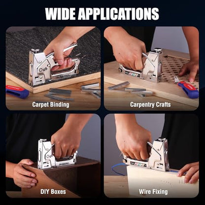 WORKPRO Upholstery Staple Gun, 3-in-1 Heavy Duty Staple Gun with Power Adjustment, 3000 pcs Staples and Stapler Remover, Manual Brad Nailer for Wood, Upholstery, Carpentry, Decoration DIY, Furniture