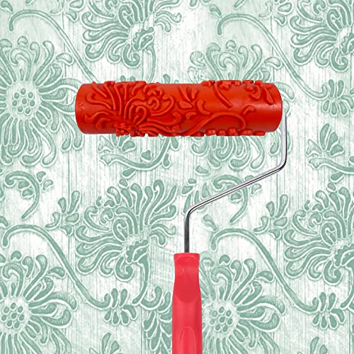 Nichiyo 7'' Texture Roller DIY Decorative Art Pattern Paint Roller Rubber Roller for Walls, Furnitures and Floors Decoration(EG043T) - color: EG043T
