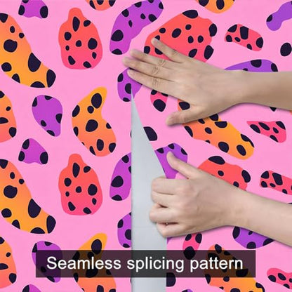 HOMETITUTE Leopard Spot Peel and Stick Wallpaper 118.1x17.7 Inch Vinyl - color: Abstract Leopard Spot