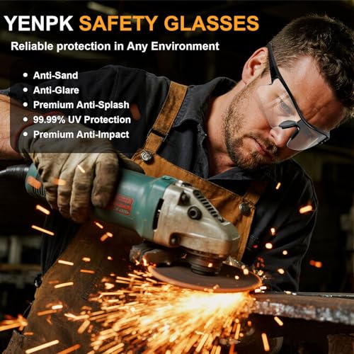 Safety Glasses for Men, Anti Scratch & UV Protection Work Glasses - color: 6 Pack Clear
