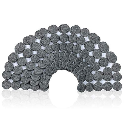 Smart Surface 8627 Heavy Duty Self Adhesive Furniture Felt Pads 1-Inch Round Gray 160-Piece Value Pack in Resealable Bag - color: Grey